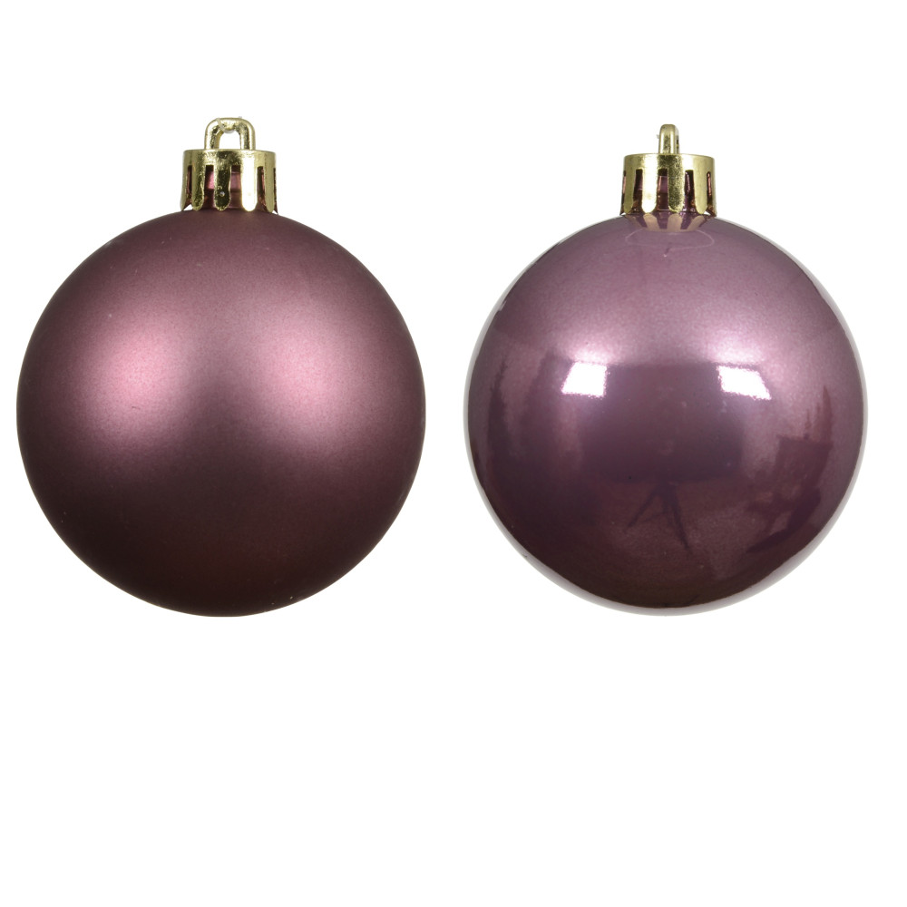 Shatterproof baubles - vintage pink 6 cm 12 pcs.