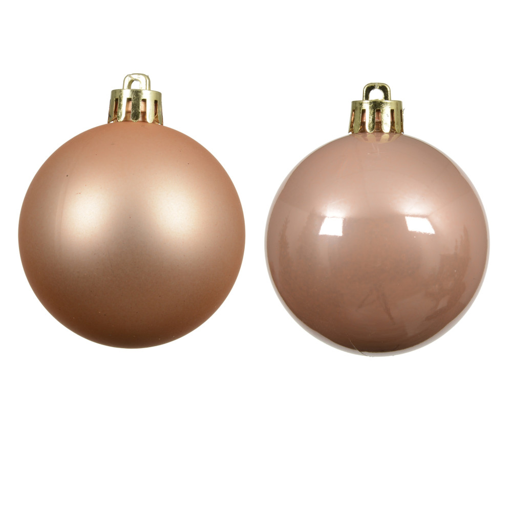 Bombki choinkowe nietłukące - brzoskwiniowe 6 cm 12 szt.