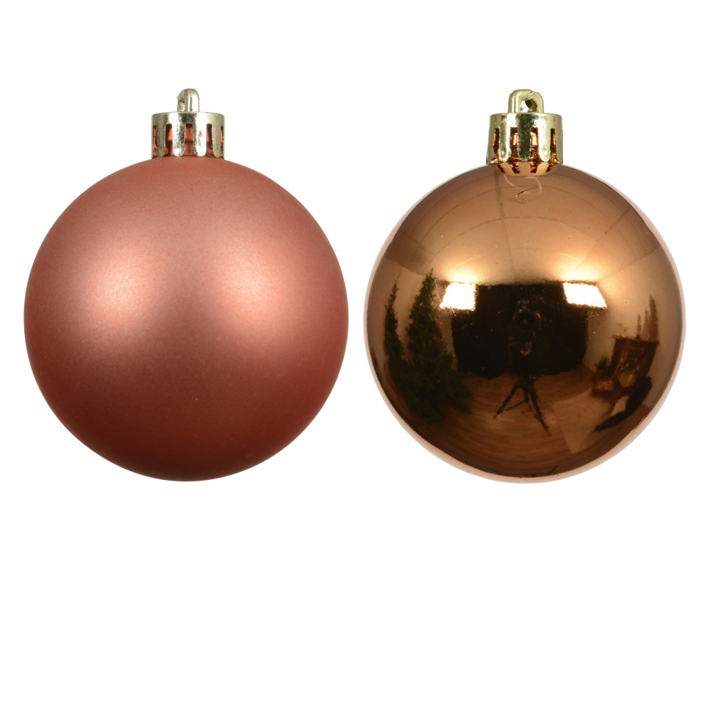 Shatterproof baubles - warm orange 6 cm 12 pcs.