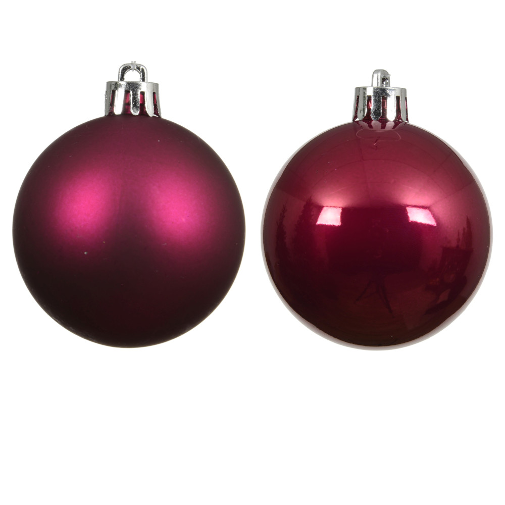 Shatterproof baubles - festive pink 6 cm 12 pcs.