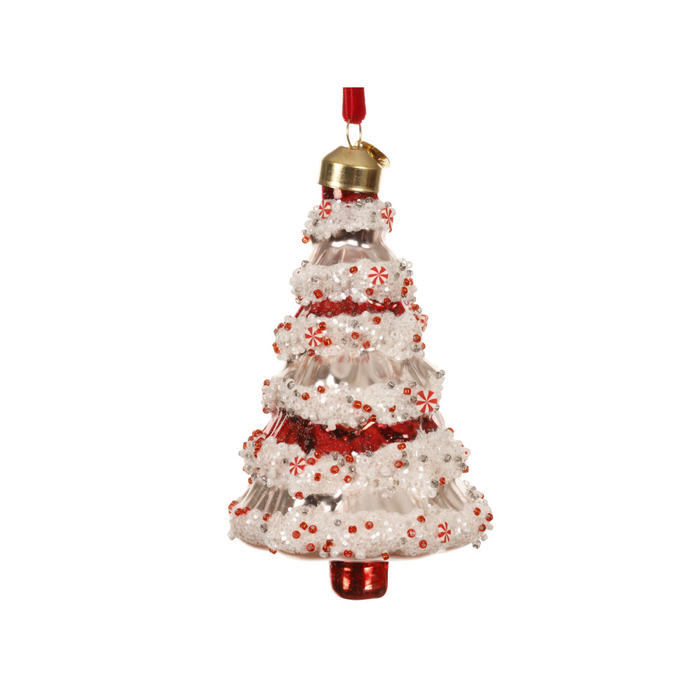 Glass bauble Christmas Tree - 7,5 x 12 cm