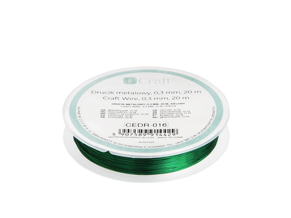 Craft wire - DpCraft - green 0,3 mm x 20 m
