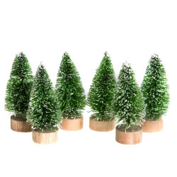 Decorative Christmas trees - DpCraft - green 5 cm 6 pcs.