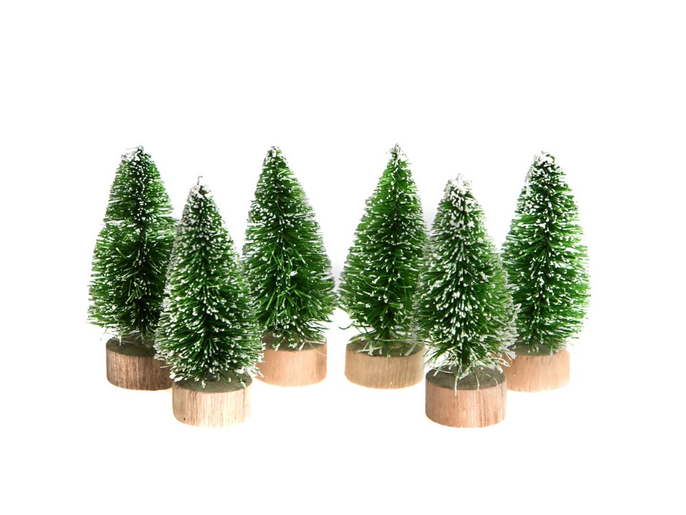 Decorative Christmas trees - DpCraft - green 5 cm 6 pcs.