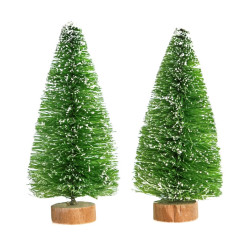 Decorative Christmas trees - DpCraft - green 8 cm 2 pcs.