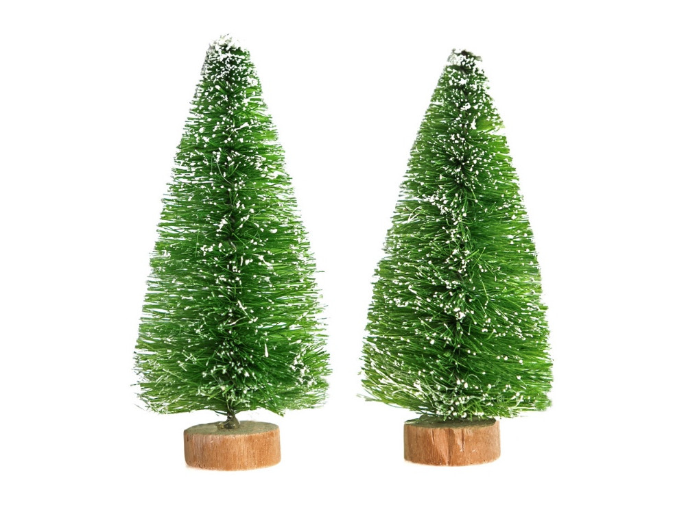 Decorative Christmas trees - DpCraft - green 8 cm 2 pcs.