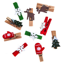 Wooden clips Christmas motifs - DpCraft - 10 pcs.
