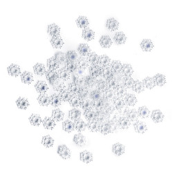 Confetti Snowflakes - DpCraft - opalescent blue, 9 mm, 80 pcs.