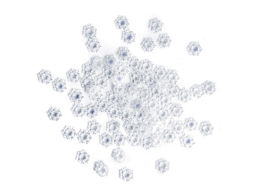 Confetti Snowflakes - DpCraft - opalescent blue, 9 mm, 80 pcs.