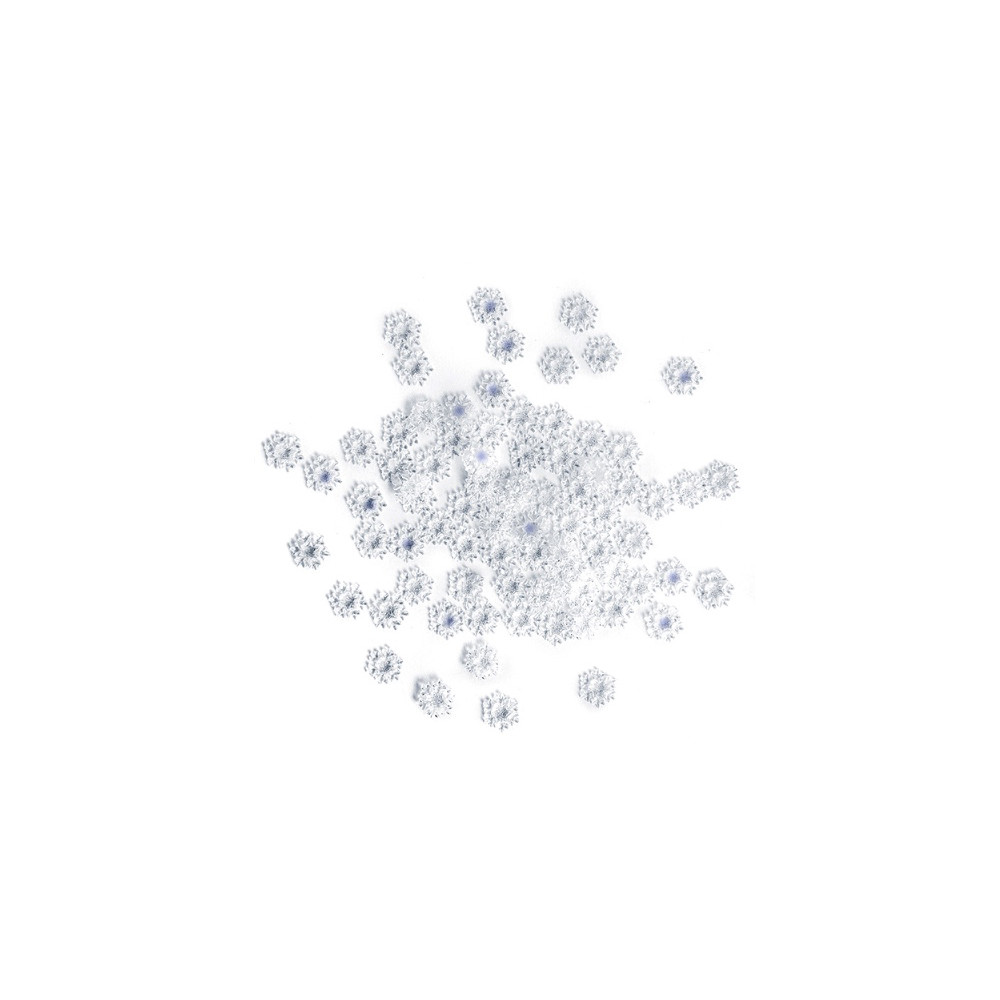 Confetti Snowflakes - DpCraft - opalescent blue, 9 mm, 80 pcs.