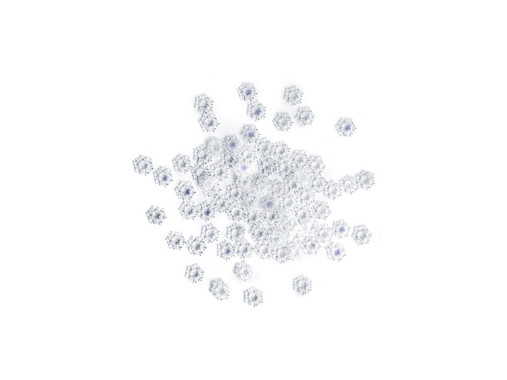 Confetti Snowflakes - DpCraft - opalescent blue, 9 mm, 80 pcs.