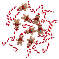 Ozdoby 3D Ginger Bread & Candy Canes - DpCraft - 15 szt.