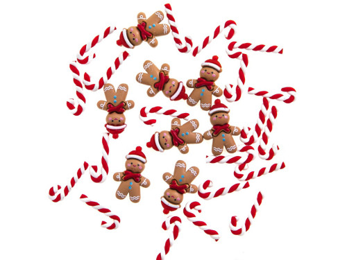 Ozdoby 3D Ginger Bread & Candy Canes - DpCraft - 15 szt.