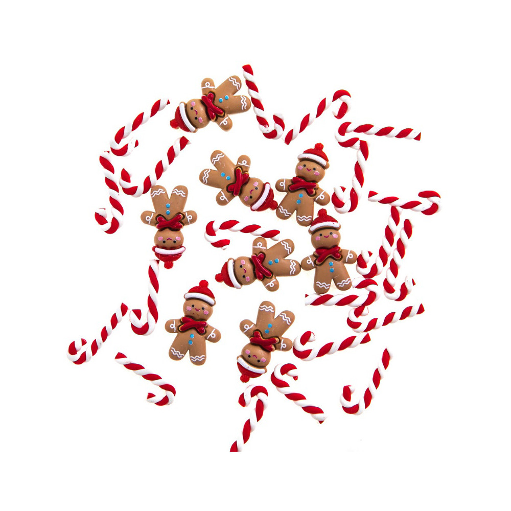 Ozdoby 3D Ginger Bread & Candy Canes - DpCraft - 15 szt.