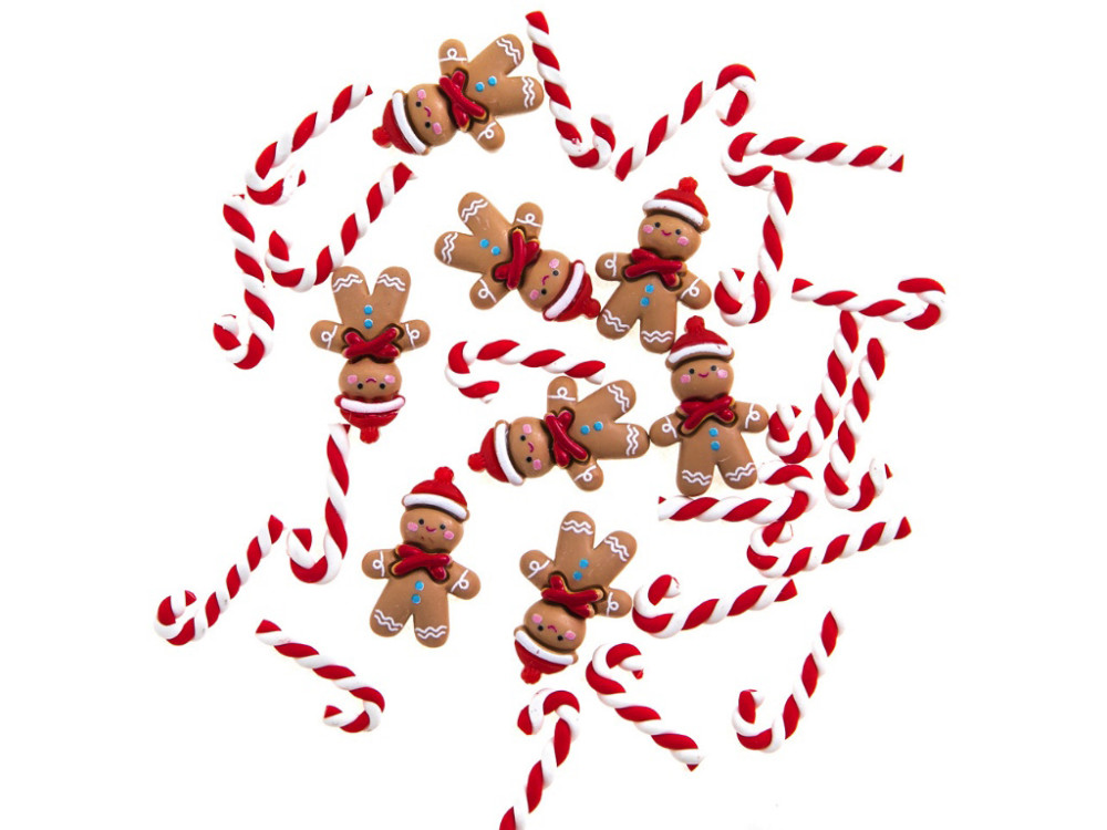 Ozdoby 3D Ginger Bread & Candy Canes - DpCraft - 15 szt.