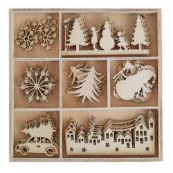 Wooden Shapes Christmas Village - DpCraft - 35 pcs.