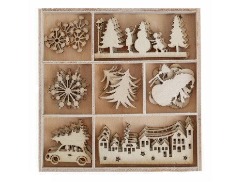 Wooden Shapes Christmas Village - DpCraft - 35 pcs.