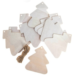 Wooden pendants Christmas trees - DpCraft - 10 pcs.