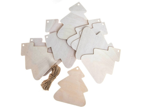 Wooden pendants Christmas trees - DpCraft - 10 pcs.