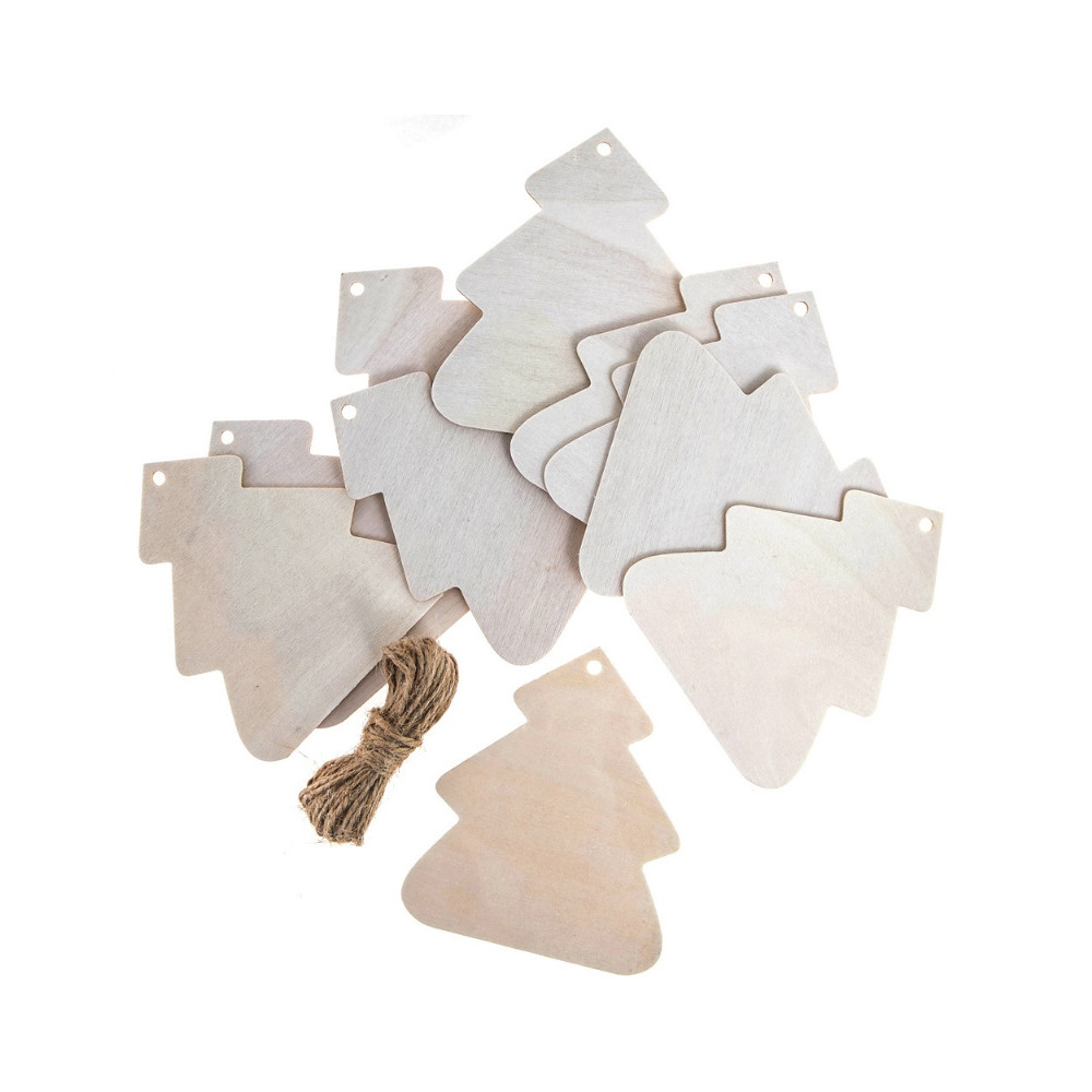 Wooden pendants Christmas trees - DpCraft - 10 pcs.