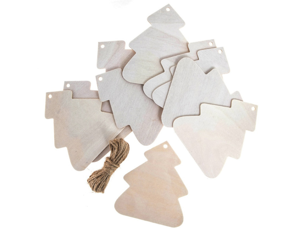 Wooden pendants Christmas trees - DpCraft - 10 pcs.