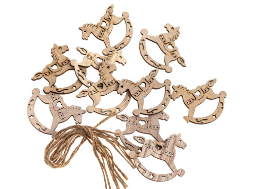 Wooden pendants Rocking Horses - DpCraft - 10 pcs.