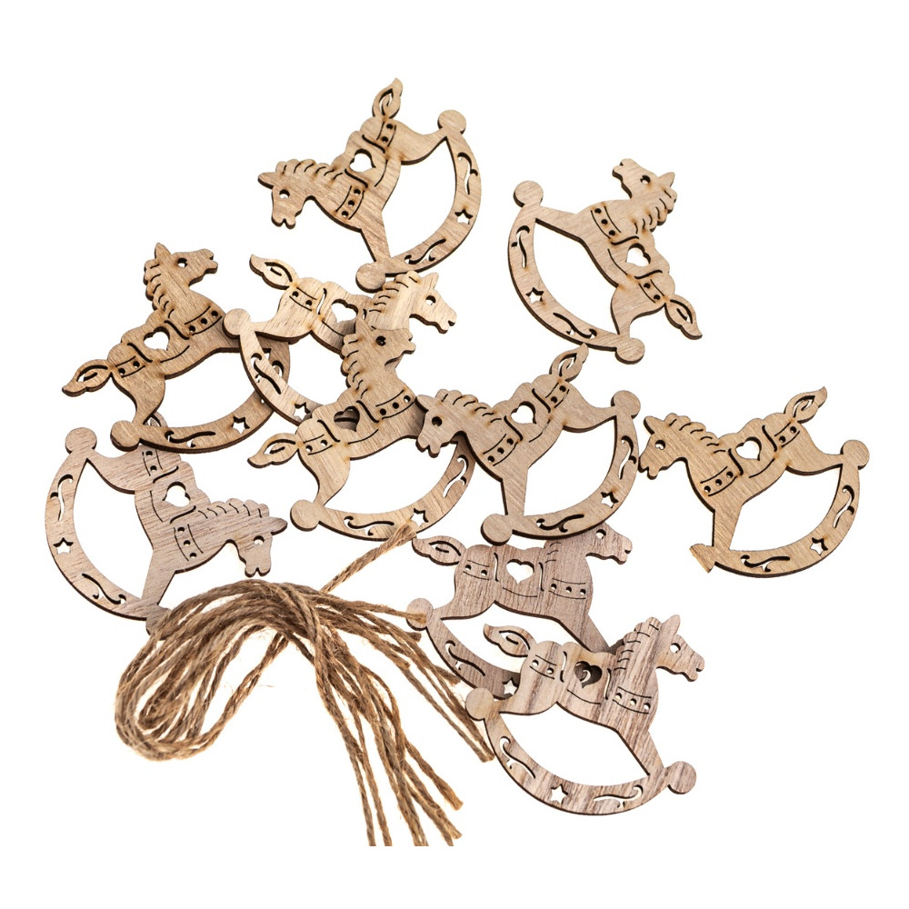 Wooden pendants Rocking Horses - DpCraft - 10 pcs.