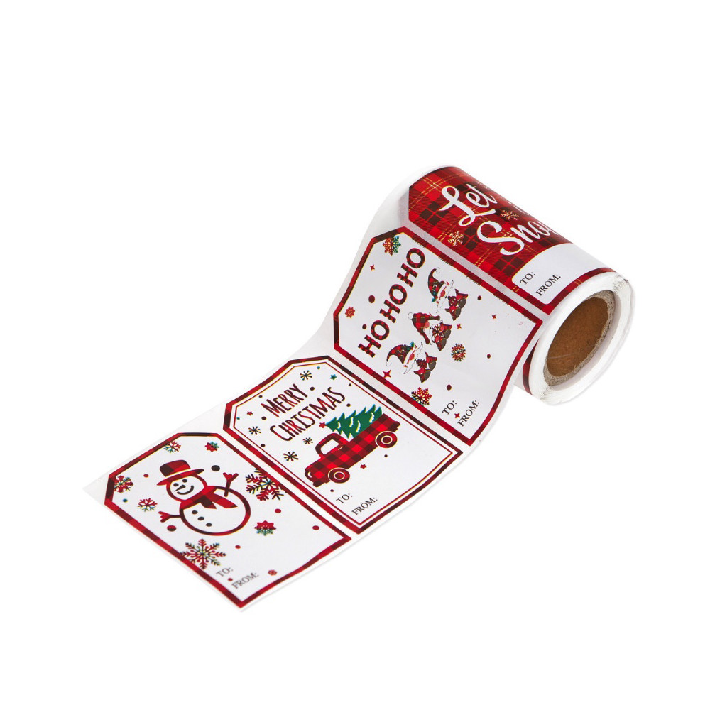 Etykiety samoprzylepne na prezenty Christmas Joy - DpCraft - 100 szt.