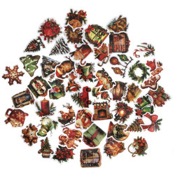Vinyl Christmas stickers Vintage - DpCraft - 50 pcs.