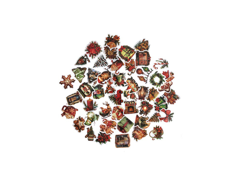 Vinyl Christmas stickers Vintage - DpCraft - 50 pcs.
