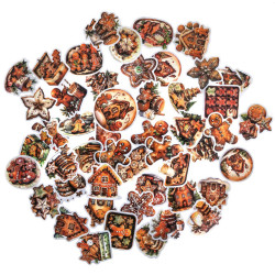 Vinyl Gingerbread Christmas stickers - DpCraft - 50 pcs.