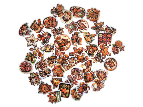 Vinyl Gingerbread Christmas stickers - DpCraft - 50 pcs.