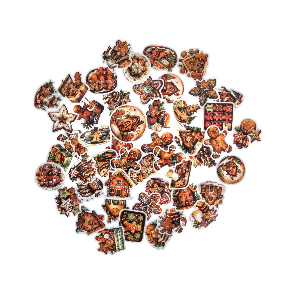 Naklejki świąteczne winylowe Gingerbread - DpCraft - 50 szt.