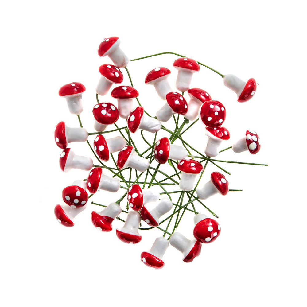 Muchomorki na druciku - DpCraft - czerwone 30 szt.