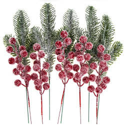 Gałązki dekoracyjne Sosna z owocami - DpCraft - 26 cm 10 szt.