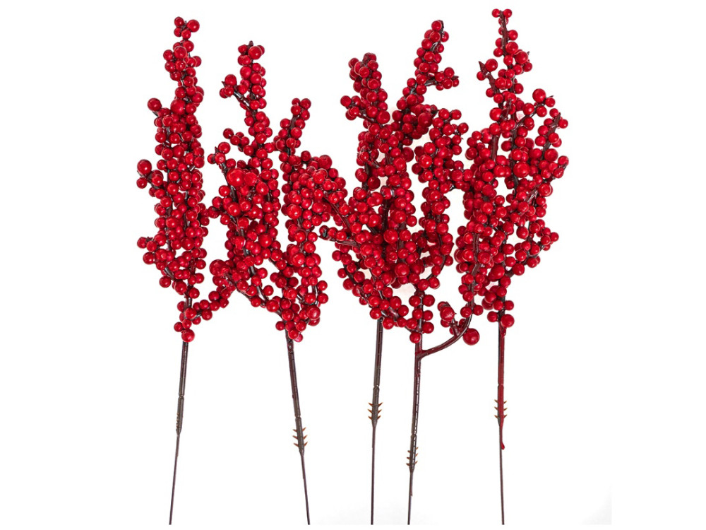Red berries branches - DpCraft - 22 cm 5 pcs.