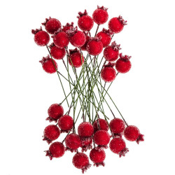 Jagody oszronione - DpCraft - czerwone 1,5 cm 31 szt.