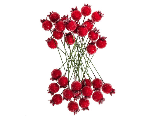 Frosted red berries - DpCraft - 1,5 cm 31 pcs.
