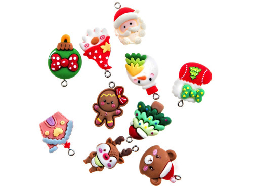 Set of 3D polymer charms Christmas Goodies - DpCraft - 10 pcs.