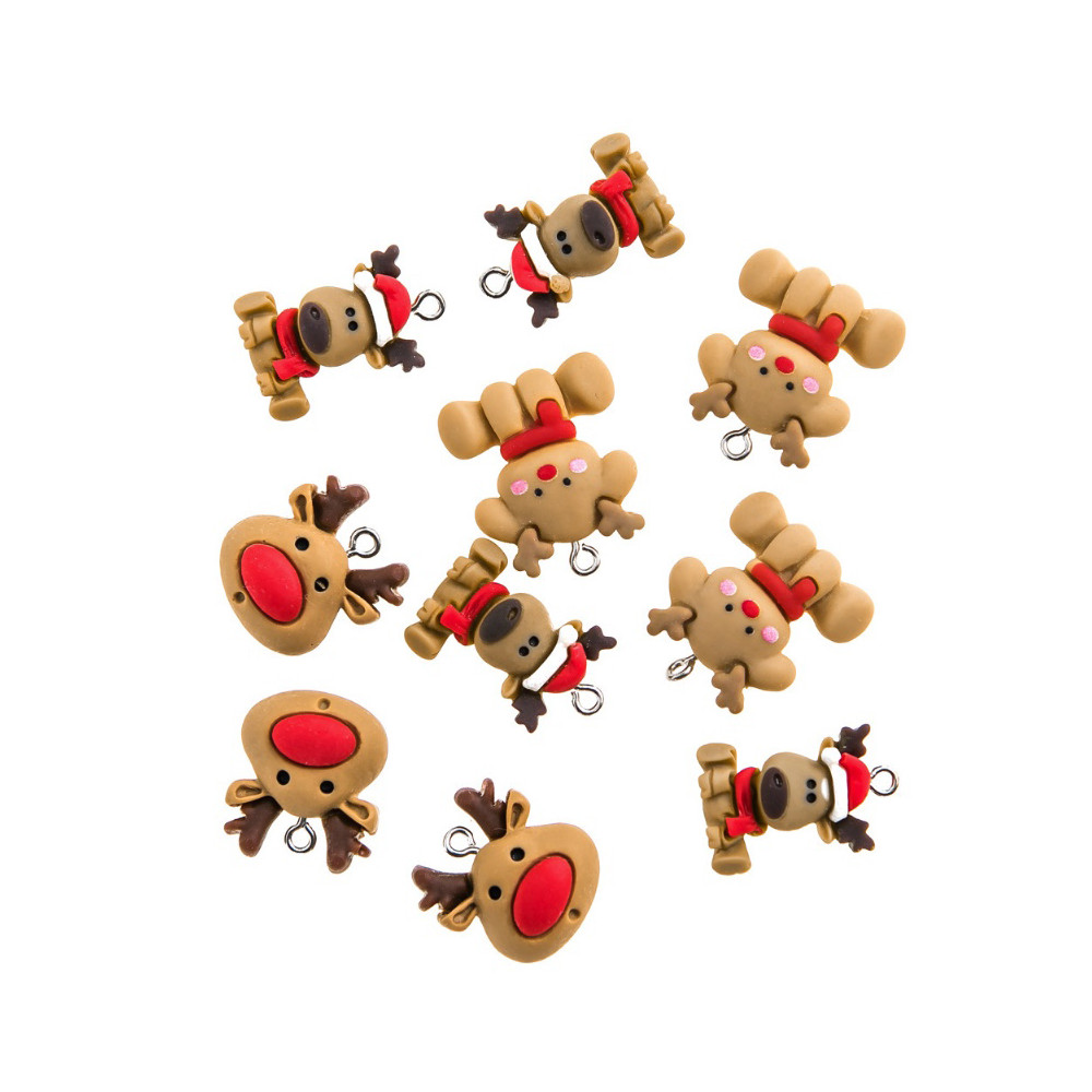 Zawieszki z żywicy Reniferki 3D Jolly Reindeers - DpCraft - 10 szt.