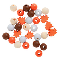 Drewniane koraliki Jesienne - DpCraft - 16 mm 30 szt.