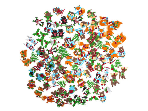 Foam stickers Winter Animals - DpCraft - 120 pcs.