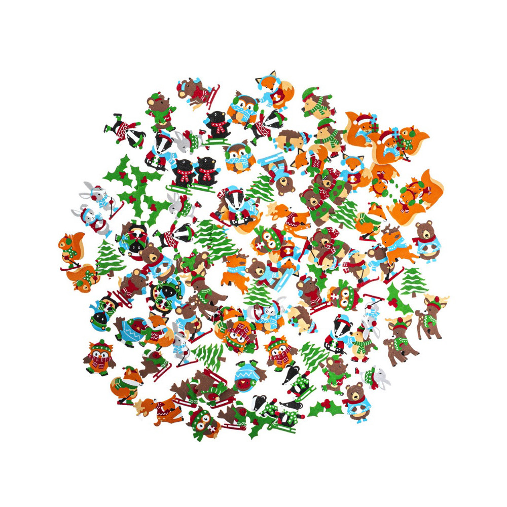 Foam stickers Winter Animals - DpCraft - 120 pcs.