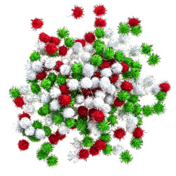 Pompony poliestrowe metalizowane - DpCraft - 200 szt.