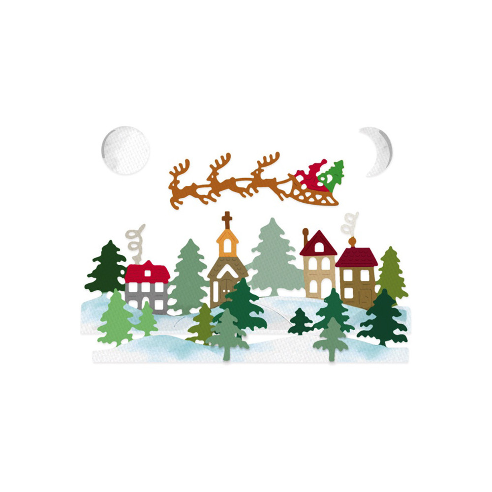 Set of cutting dies Christmas Town - DpCraft - 8 pcs.