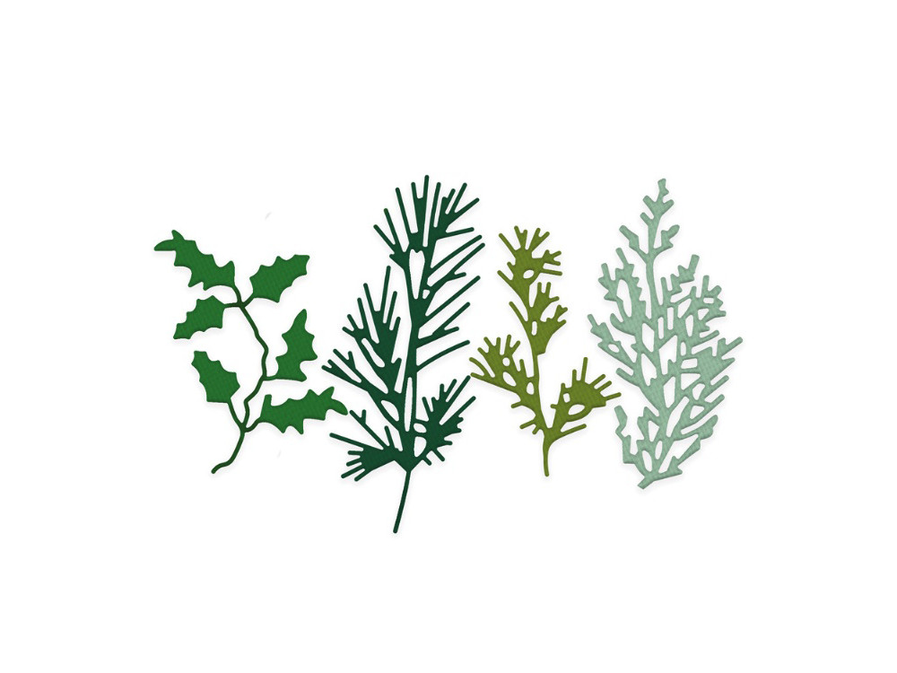 Zestaw wykrojników Zimowe Gałązki - DpCraft - 4 szt.