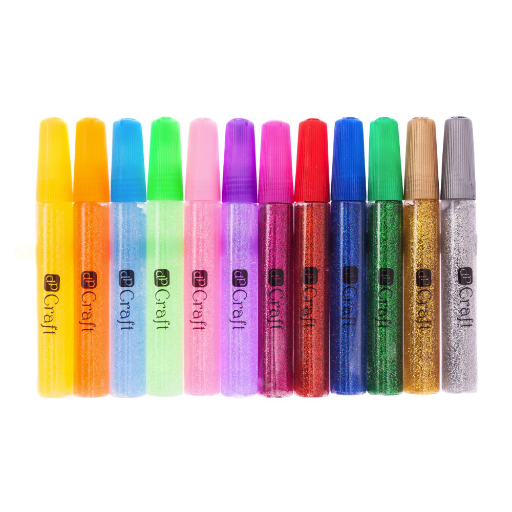 Set of glitter glue - DpCraft - 10 g x 12 pcs.
