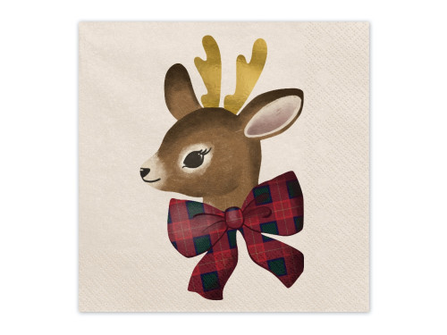 Paper napkins Deer - beige 12 pcs.
