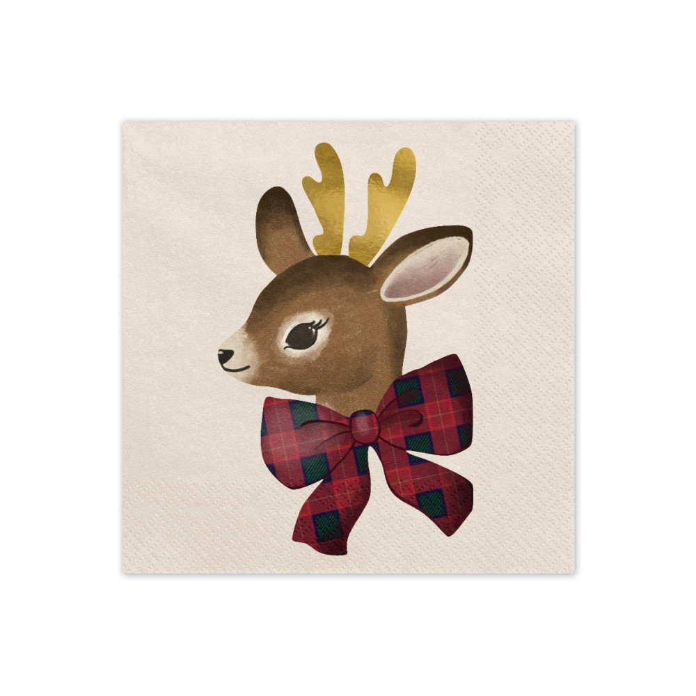 Paper napkins Deer - beige 12 pcs.