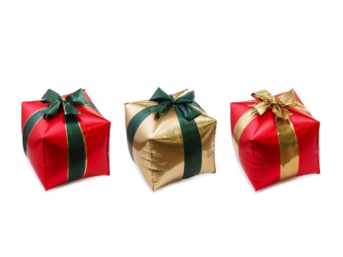 Foil balloon standing Christmas presents - 34 x 36 cm 3 pcs.